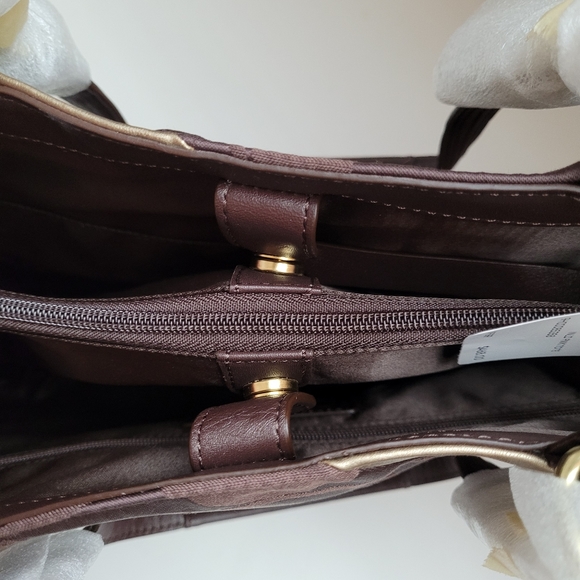 Vintage Coach chocolate patchwork tote - Picture 5 of 8